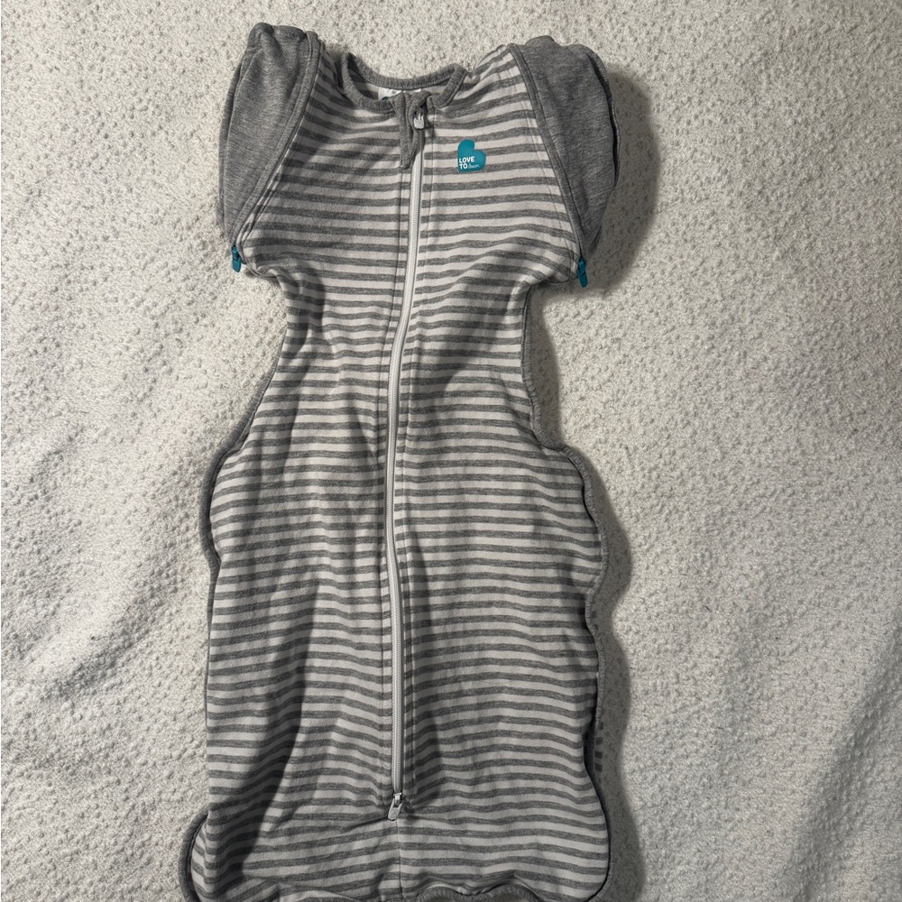 Love to Dream Gray and White Transition Swaddle